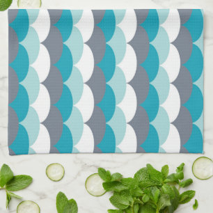 Nautical Pattern Seashells Kitchen Towel
