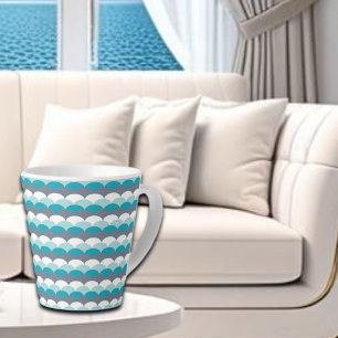 Nautical Pattern Seashells Latte Mug