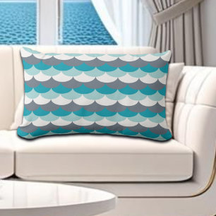 Nautical Pattern Seashells Lumbar Pillow