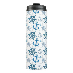 Nautical pattern thermal tumbler