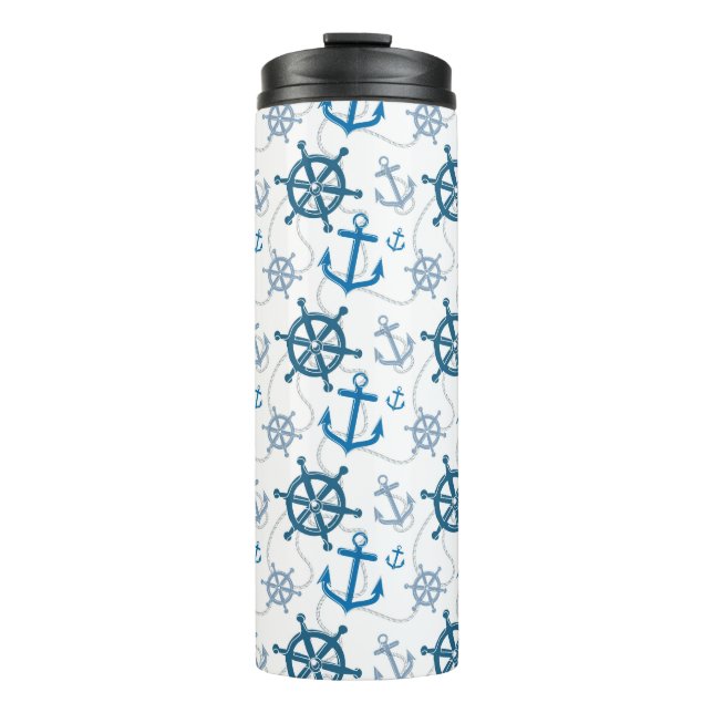 Nautical pattern thermal tumbler (Front)