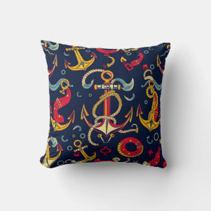 Nautical Pattern Throw Pillow