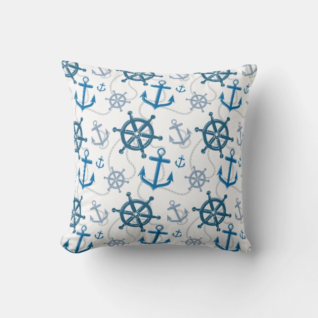Nautical pattern throw pillow (Front)