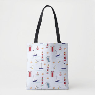 Nautical Pattern Tote Bag