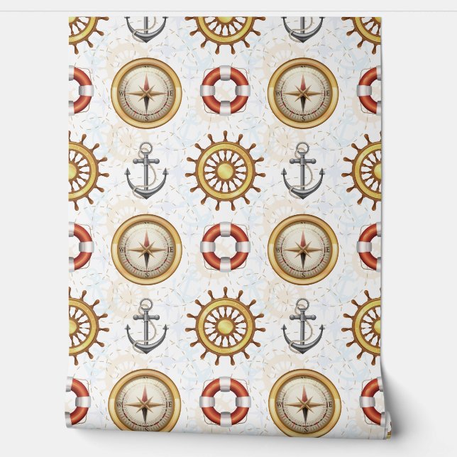 Nautical Pattern Wallpaper (Unrolling)