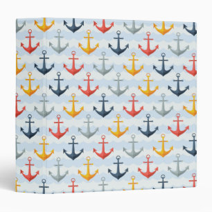 Nautical Pattern with Anchors Binder