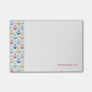 Nautical Pattern with Anchors Post-it Notes