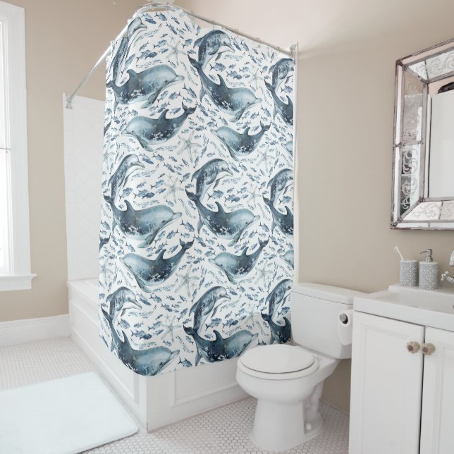 Nautical Pattern with Dolphins and Fishes (In Situ)