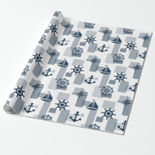 Nautical pattern wrapping paper