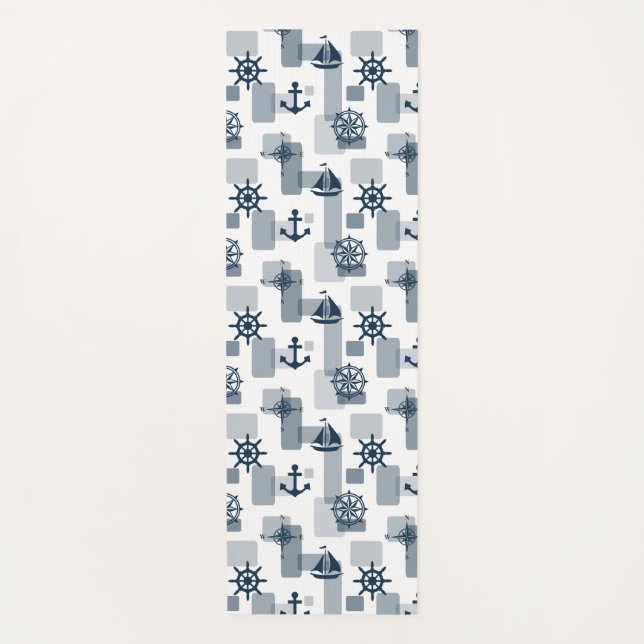 Nautical pattern yoga mat (Front)