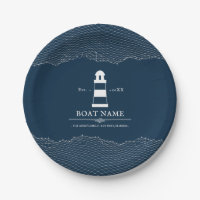 Nautical Personalized Blue lighthouse Boat Name 