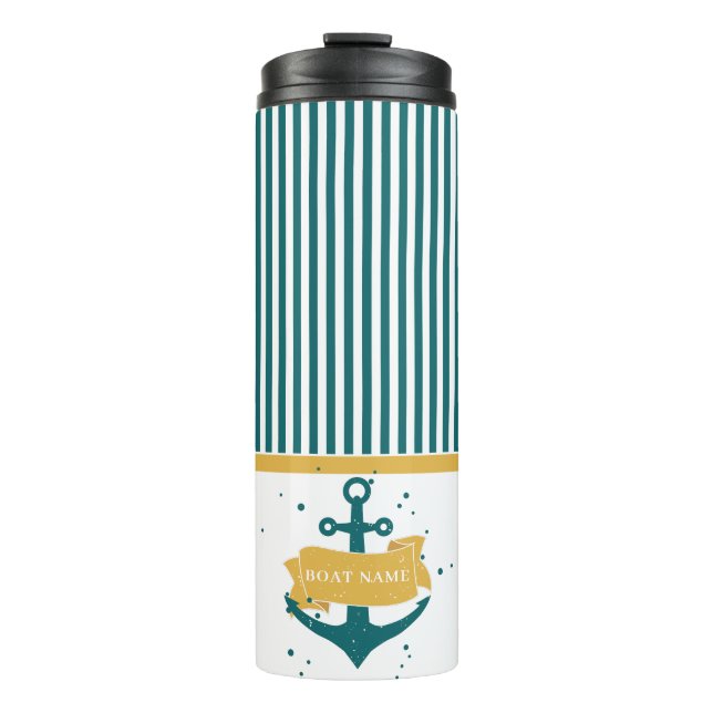 Nautical Personalized Boat Name Thermal Tumbler (Front)