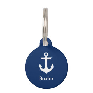 Nautical Personalized Dog Tag B -Phone on Back