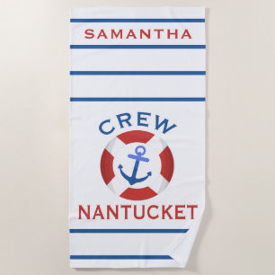 Nautical Personalized Nantucket Beach Towel