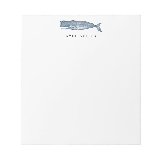 Nautical Personalized Notepad, Navy Blue Notepad (Front)