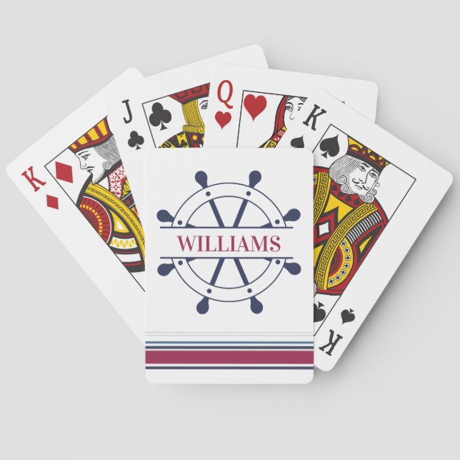 Nautical Personalized Playing Cards (Back)