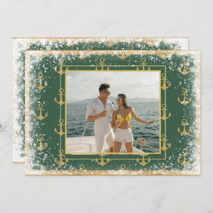 Nautical Photo Green Christmas Xmas Card