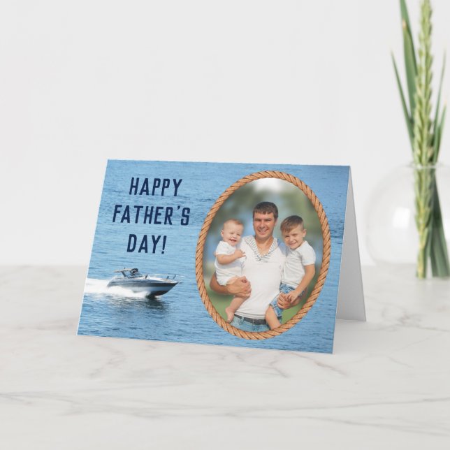 Nautical Photo Happy Fathers Day Card (Front)