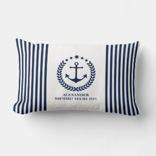 Nautical Pillow, Name Pillow, Anchor, Maritime Lumbar Pillow