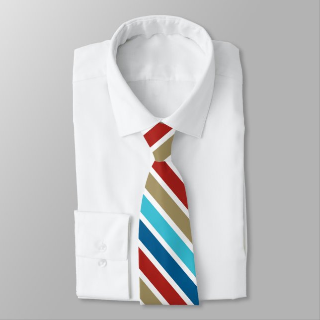 Nautical Pin Striped Design Tie (Tied)
