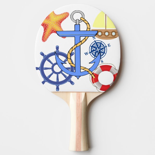 Nautical Ping Pong Paddle (Front)