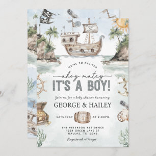 Nautical Pirate Baby Shower Invitation