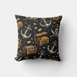 Nautical Pirate Pattern Pillow