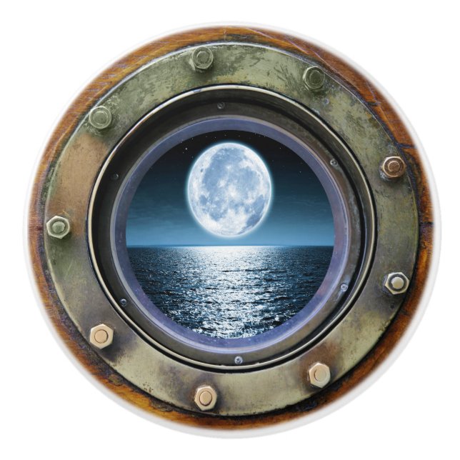 Nautical Porthole Ceramic Drawer Knobs (Front)