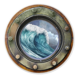 Nautical Porthole Ceramic Knobs Drawer Knobs