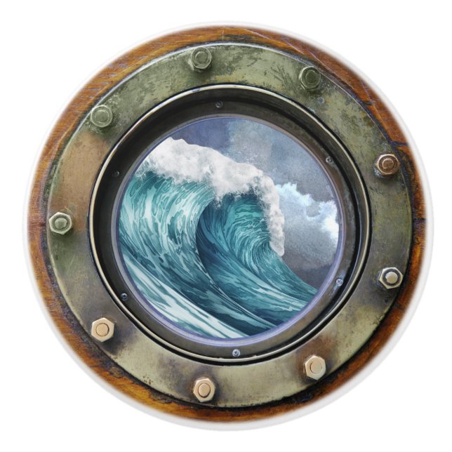 Nautical Porthole Ceramic Knobs Drawer Knobs (Front)