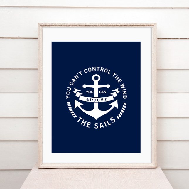 Nautical Poster Blue and White Anchor Badge (Creator Uploaded)