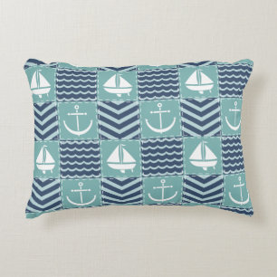 Nautical Quilt Accent Pillow