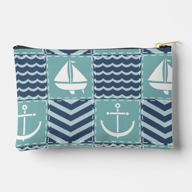 Nautical Quilt Accessory Pouch (Back)