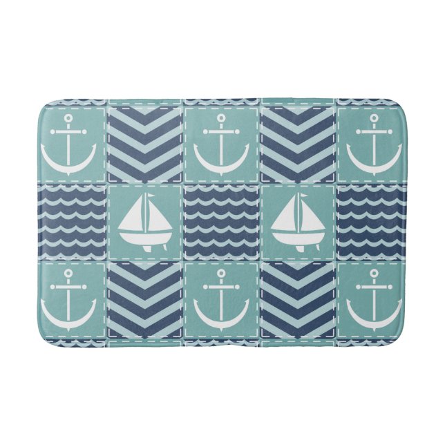 Nautical Quilt Bath Mat (Front)