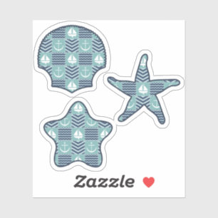 Nautical Quilt Contour Sticker