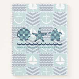 Nautical Quilt Spiral Notebook