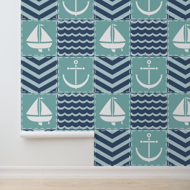Nautical Quilt Wallpaper (Application)