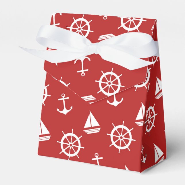 Nautical Red Anchor Gift Box (Front Side)