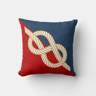 Nautical Red and Blue Pillow