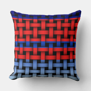 Nautical Red Blue Pillow 100% Cotton 20" Square