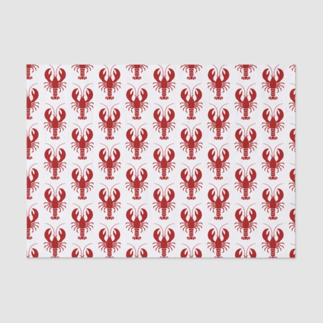 Nautical Red Lobster Marine Theme Tissue Paper (Front)