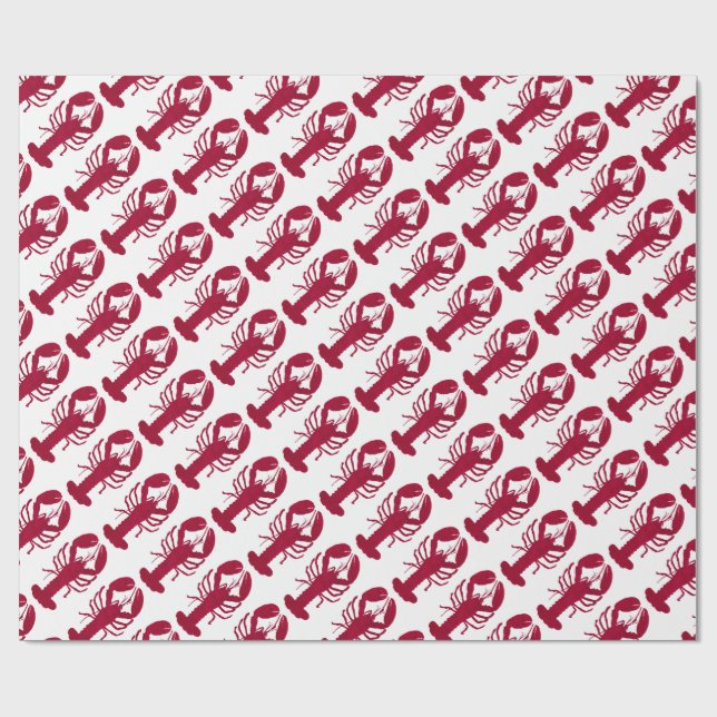 Nautical Red Lobster Wrapping Paper (Flat)