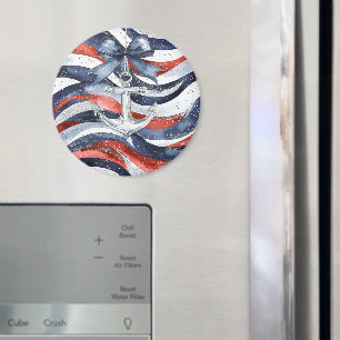 Nautical Red White Blue Bow Anchor Magnet