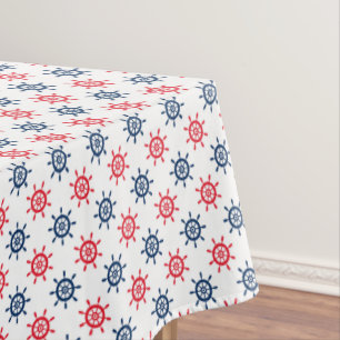 Nautical Red White Blue Fun Patriotic Celebration Tablecloth