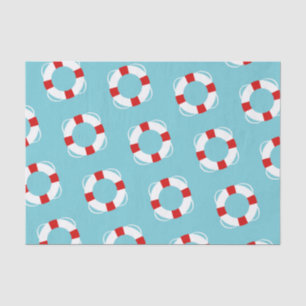 Nautical Red & White Life Preservers Tissue Paper