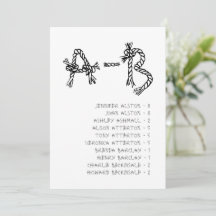 Nautical Rope Alphabet Wedding Seating Chart Card 