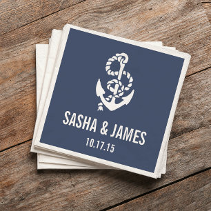 Nautical Rope & Anchor Personalized Napkin