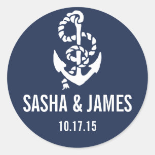Nautical Rope & Anchor Personalized Stickers