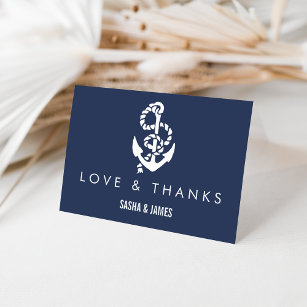 Nautical Rope & Anchor Wedding Thank You Cards