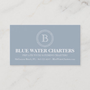 Nautical Rope and Stripes Boat Fishing Charters Business Card